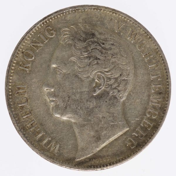 altdeutschland-deutsche-silbermuenzen - Württemberg Wilhelm I. Gulden 1854