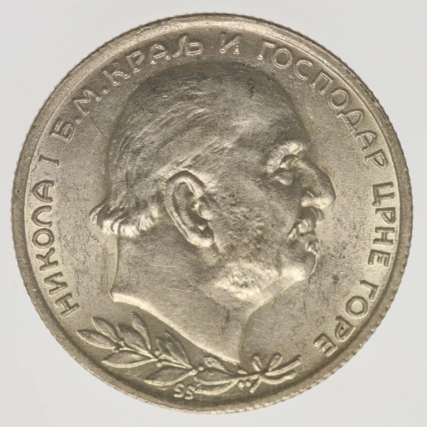 montenegro-silbermuenzen-uebriges-europa - Montenegro Nikolaus I. 1 Perper 1914