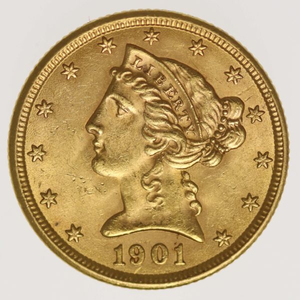 usa - USA 5 Dollars 1901 Liberty / Kopf