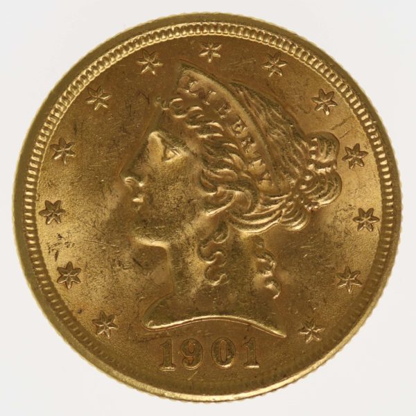 usa - USA 5 Dollars 1901 Liberty / Kopf