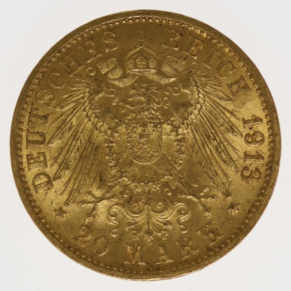 deutsches-kaiserreich-ab-1871 - Baden Friedrich II. 20 Mark 1913