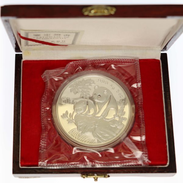 china-silbermuenzen-uebrige-welt - China Panda 50 Yuan 1992 5 Unzen