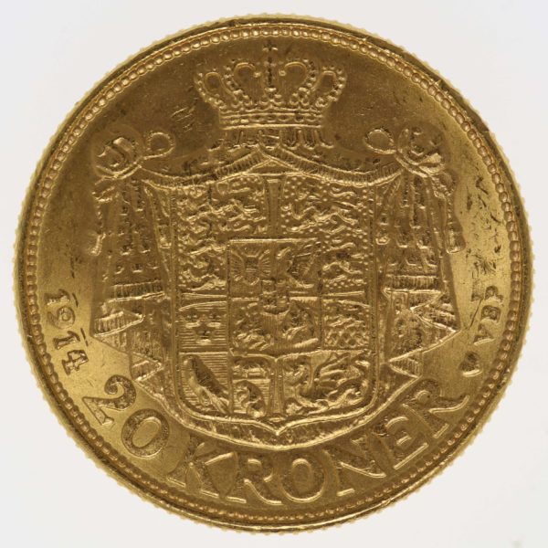 daenemark - Dänemark Christian X. 20 Kronen 1914