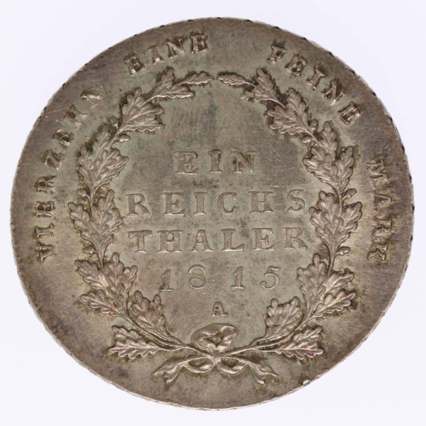 altdeutschland-deutsche-silbermuenzen - Preussen Friedrich Wilhelm III. Taler 1815 A