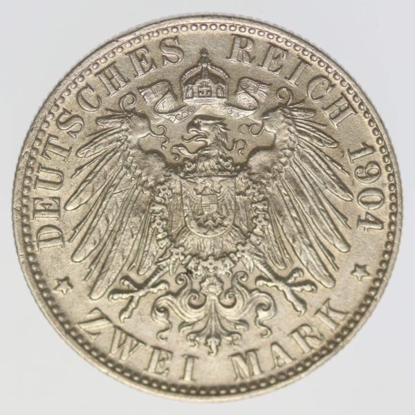 deutsches-kaiserreich-ab-1871-deutsche-silbermuenzen - Bremen Stadtwappen 2 Mark 1904