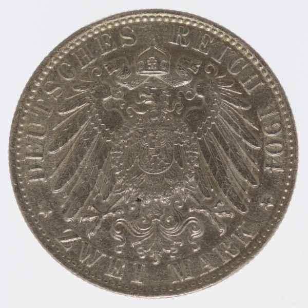deutsches-kaiserreich-ab-1871-deutsche-silbermuenzen - Bremen Stadtwappen 2 Mark 1904