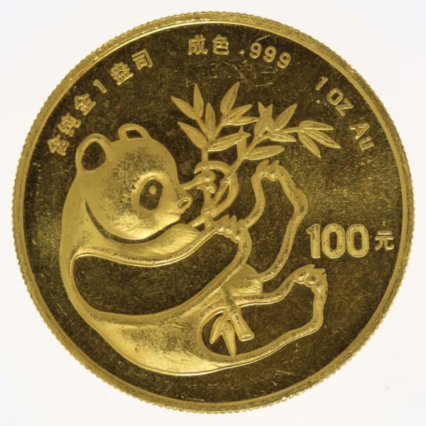 china - China Panda 100 Yuan 1984  1 Unze