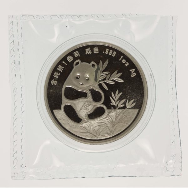 china-silbermuenzen-uebrige-welt - China Panda Silbermedaille 1 Unze 1990