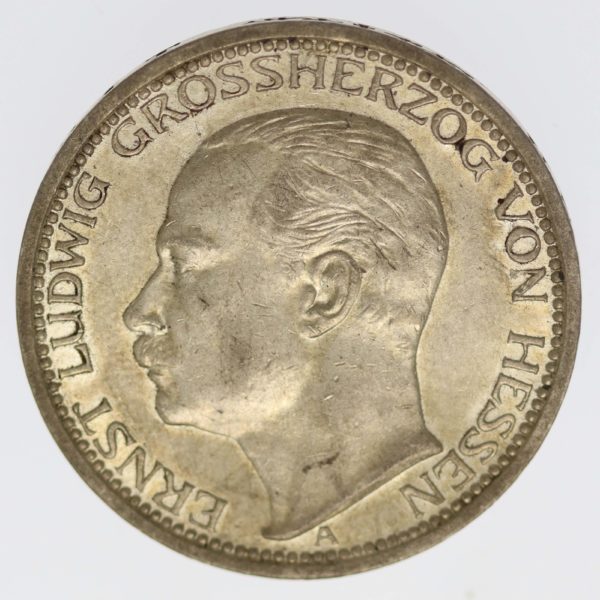 deutsches-kaiserreich-ab-1871-deutsche-silbermuenzen - Hessen Ernst Ludwig 3 Mark 1910