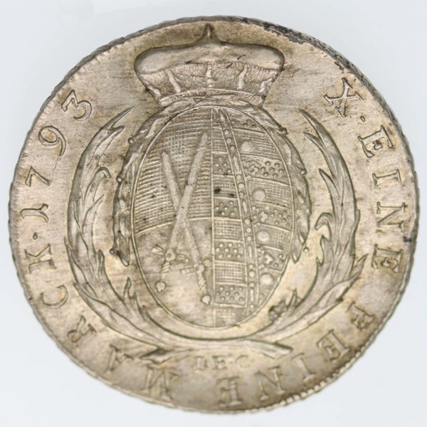 altdeutschland-deutsche-silbermuenzen - Sachsen Friedrich August III. Taler 1793 I.E.C.