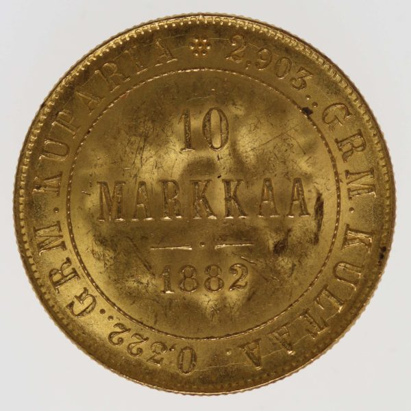 finnland - Finnland Alexander III. 10 Markkaa 1882