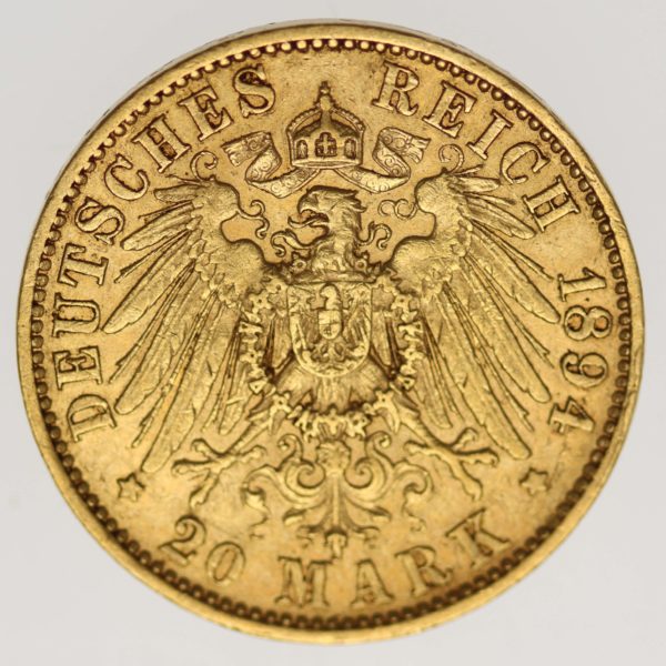 deutsches-kaiserreich-ab-1871 - Sachsen Albert 20 Mark 1894