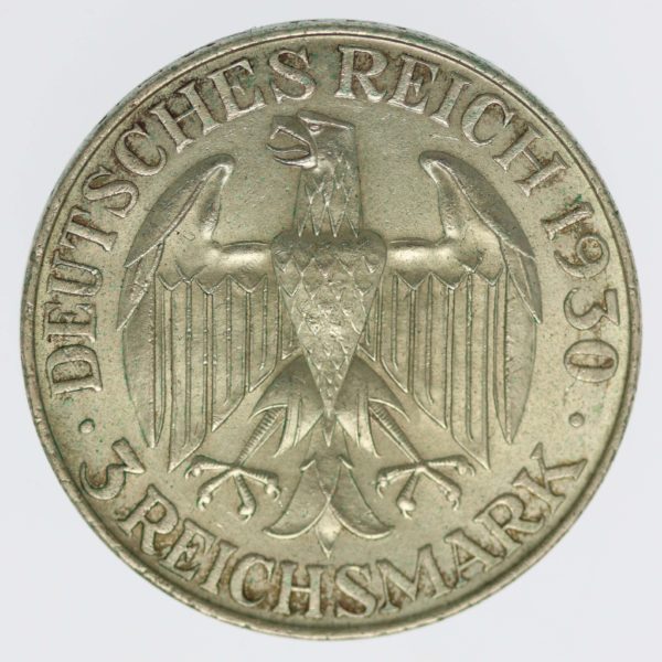 weimarer-republik-deutsche-silbermuenzen - Weimarer Republik 3 Reichsmark 1930 D Zeppelin