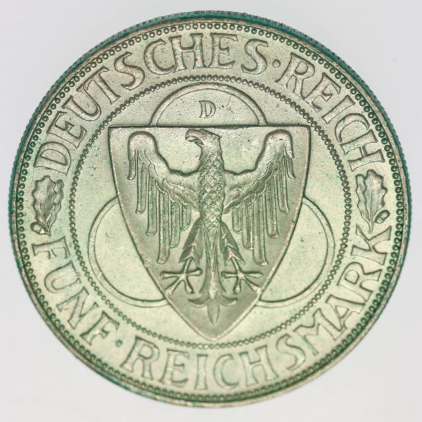 weimarer-republik-deutsche-silbermuenzen - Weimarer Republik 5 Reichsmark 1930 D Rheinland Räumung