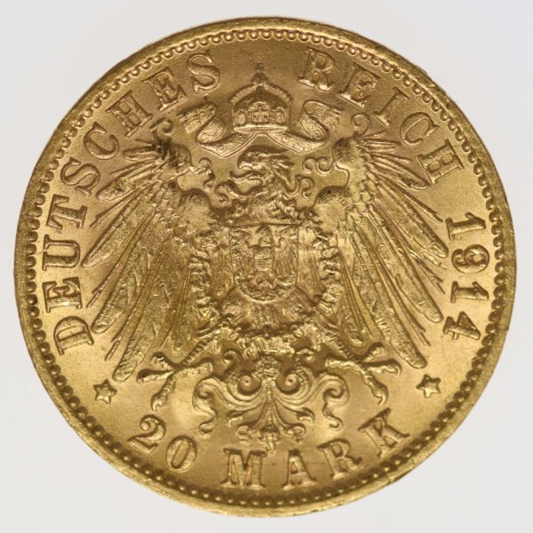 deutsches-kaiserreich-ab-1871 - Baden Friedrich II. 20 Mark 1914