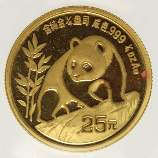 china - China Panda 25 Yuan 1990 1/4 Unze