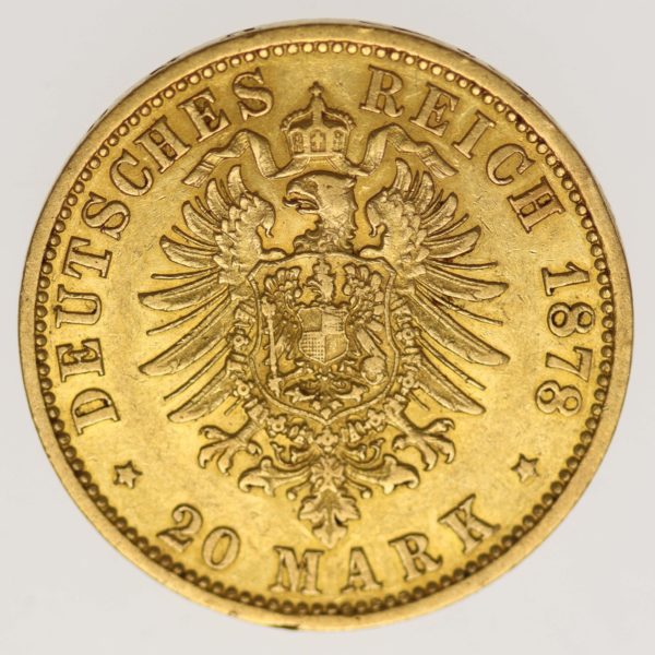 deutsches-kaiserreich-ab-1871 - Hamburg Stadtwappen 20 Mark 1878