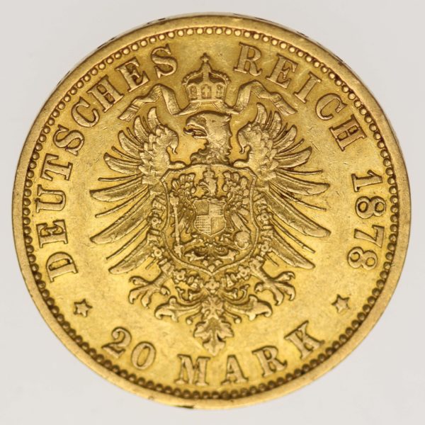 deutsches-kaiserreich-ab-1871 - Hamburg Stadtwappen 20 Mark 1878