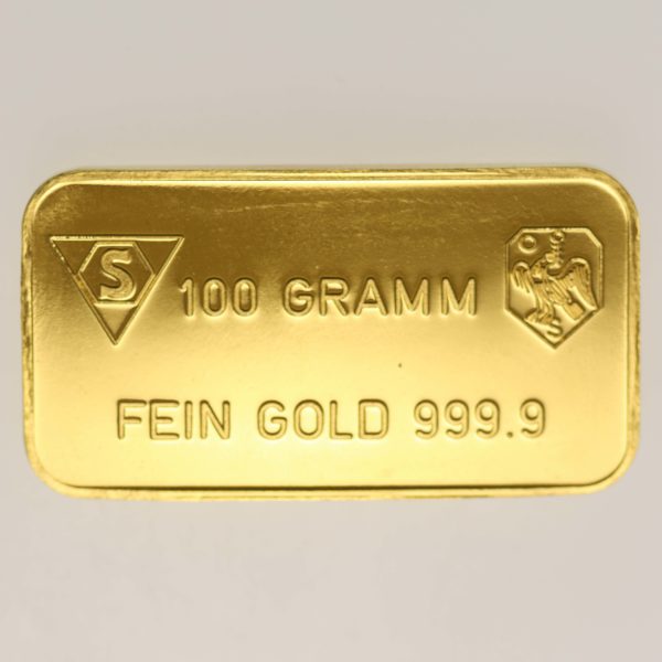 goldbarren - Goldbarren 100 Gramm Schöne Edelmetaal B.V. für S.B.S.