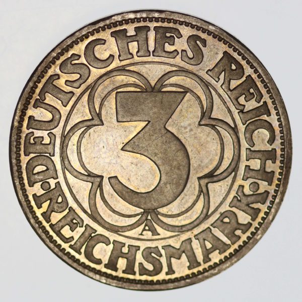 weimarer-republik-deutsche-silbermuenzen - Weimarer Republik 3 Reichsmark 1927 Nordhausen