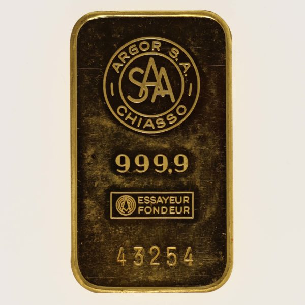 goldbarren - Goldbarren 50 Gramm Argor S.A. Chiasso
