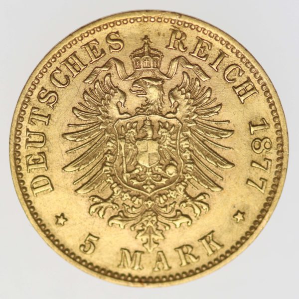deutsches-kaiserreich-ab-1871 - Bayern Ludwig II. 5 Mark 1877