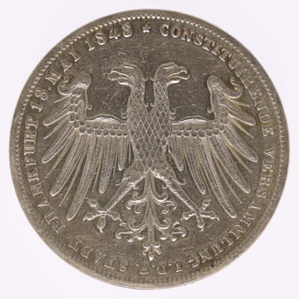 altdeutschland-deutsche-silbermuenzen - Frankfurt Stadt Doppelgulden 1848