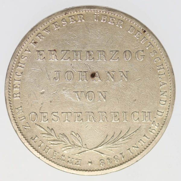 altdeutschland-deutsche-silbermuenzen - Frankfurt Stadt Doppelgulden 1848