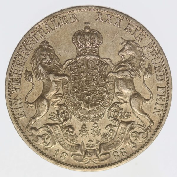 altdeutschland-deutsche-silbermuenzen - Hannover Georg V. Vereinstaler 1866