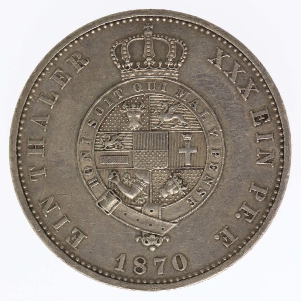altdeutschland-deutsche-silbermuenzen - Mecklenburg Strelitz Friedrich Wilhelm Taler 1870 A