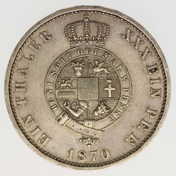altdeutschland-deutsche-silbermuenzen - Mecklenburg Strelitz Friedrich Wilhelm Taler 1870 A