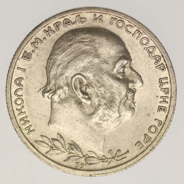 montenegro-silbermuenzen-uebriges-europa - Montenegro Nikolaus I. 1 Perper 1912
