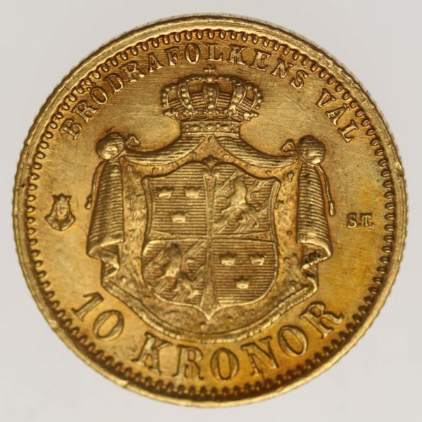 schweden - Schweden Oskar II. 10 Kronen 1874