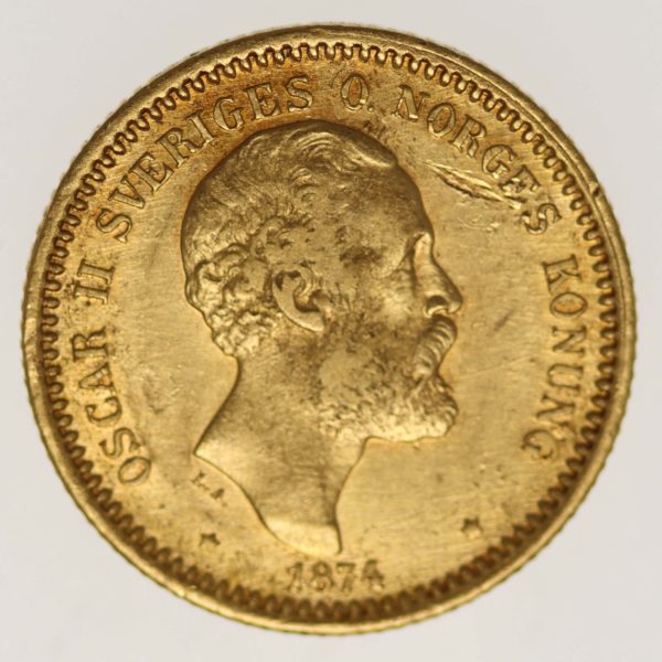 schweden - Schweden Oskar II. 10 Kronen 1874