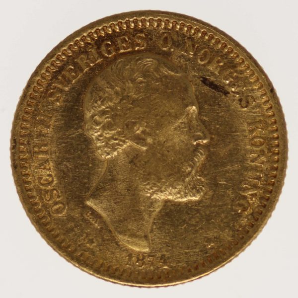 schweden - Schweden Oskar II. 10 Kronen 1874