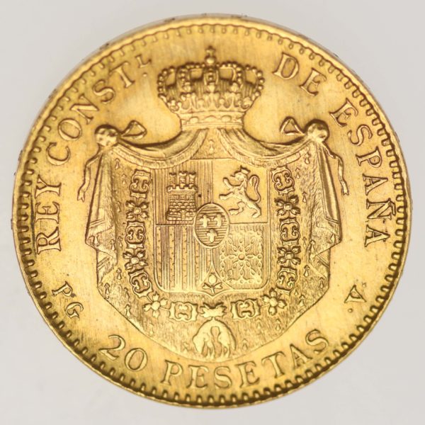 spanien - Spanien Alfonso XIII. 20 Pesetas 1887 / 19-62 NP