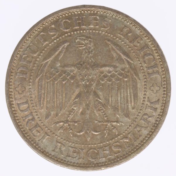 weimarer-republik-deutsche-silbermuenzen - Weimarer Republik 3 Reichsmark 1929 Meißen