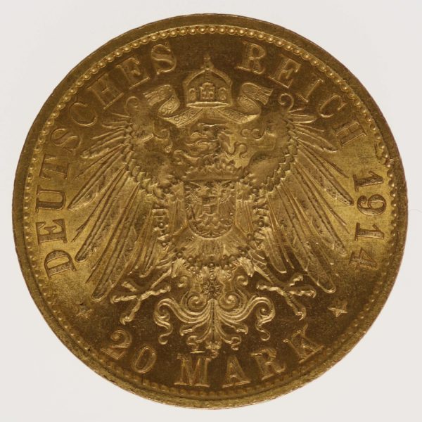 deutsches-kaiserreich-ab-1871 - Preussen Wilhelm II. 20 Mark 1914 A