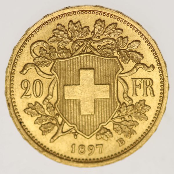 schweiz - Schweiz 20 Franken 1897 B Vreneli