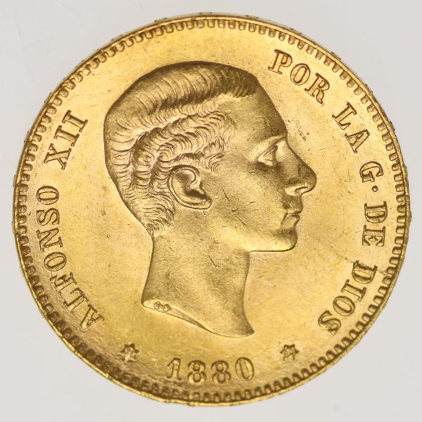spanien - Spanien Alfonso XII. 25 Pesetas 1880 / 18-80