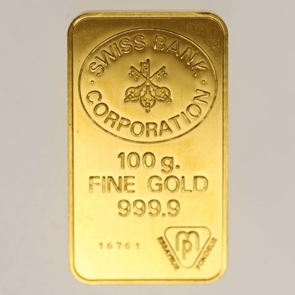 goldbarren - Goldbarren 100 Gramm Swiss Bank Corporation