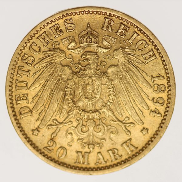 deutsches-kaiserreich-ab-1871 - Baden Friedrich I. 20 Mark 1894