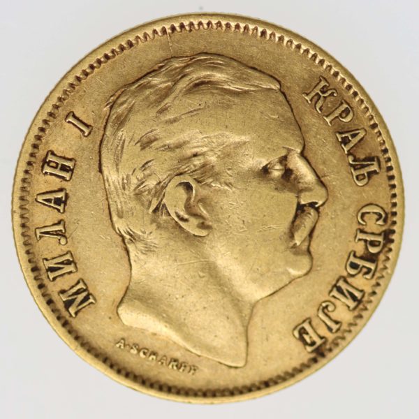serbien - Serbien Milan I. 10 Dinara 1882
