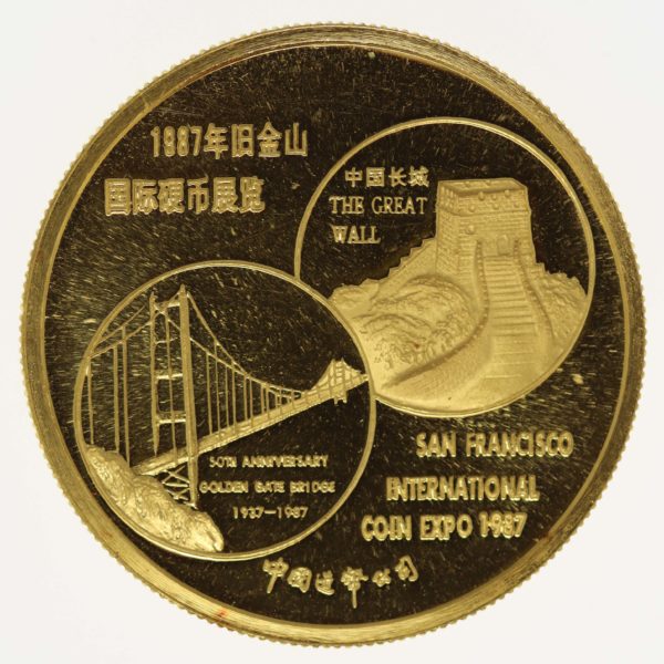 china - China Panda Goldmedaille 1 OZ San Francisco International Coin Expo