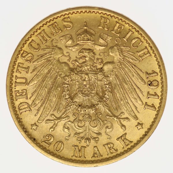 deutsches-kaiserreich-ab-1871 - Hessen Ernst Ludwig 20 Mark 1911