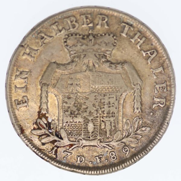 altdeutschland-deutsche-silbermuenzen - Hessen Kassel Wilhelm IX. 1/2 Taler 1789