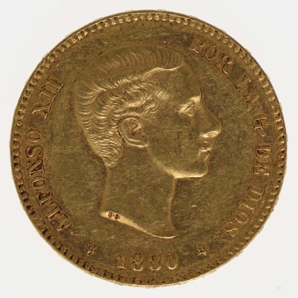 spanien - Spanien Alfonso XII. 25 Pesetas 1880 / 18-80