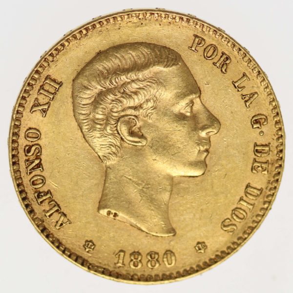 spanien - Spanien Alfonso XII. 25 Pesetas 1880 / 18-80