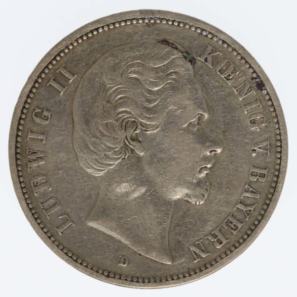 deutsches-kaiserreich-ab-1871-deutsche-silbermuenzen - Bayern Ludwig II. 5 Mark 1875 D