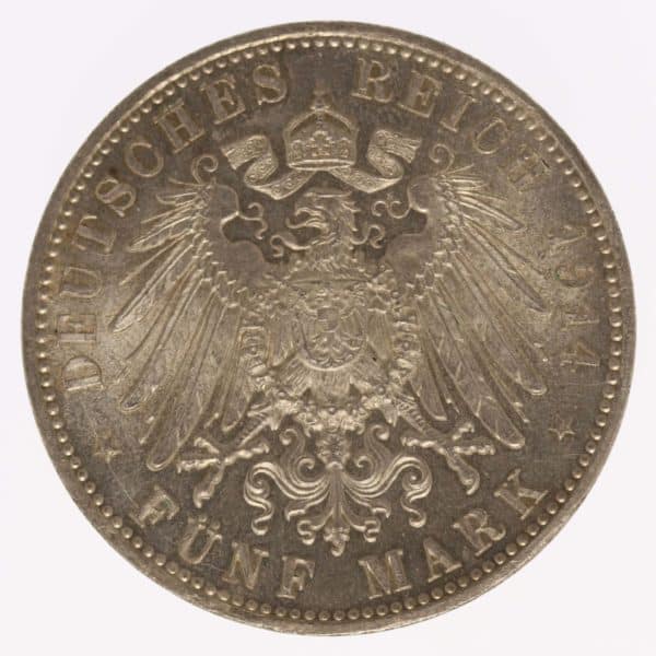 deutsches-kaiserreich-ab-1871-deutsche-silbermuenzen - Bayern Ludwig III. 5 Mark 1914